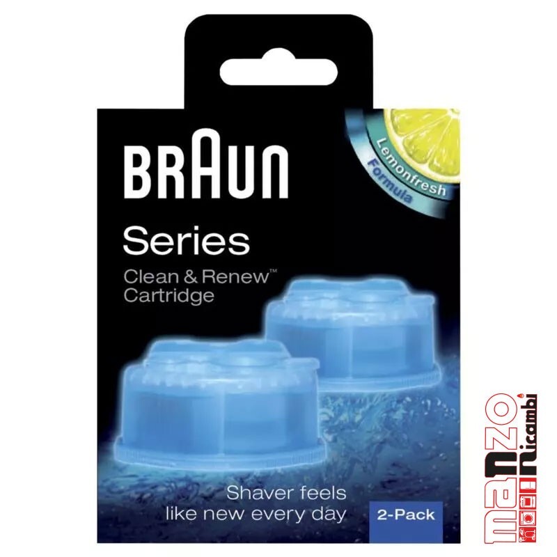 Braun Clean&amp;Charge Cartucce Di Ricarica Per Rasoio Da Barba Elettrico, 2
