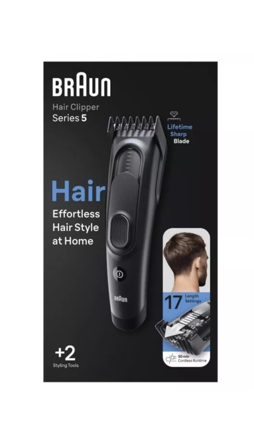 BRAUN - Hair Clipper HC5330 Series 5 - Regolacapelli 17 impostazioni taglio