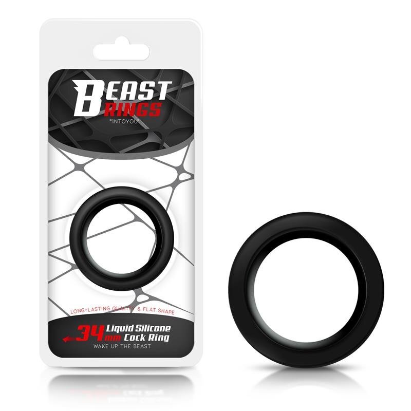 Anello Fallico in Silicone da 3,4 cm Largo 3 cm Beast Rings Nero