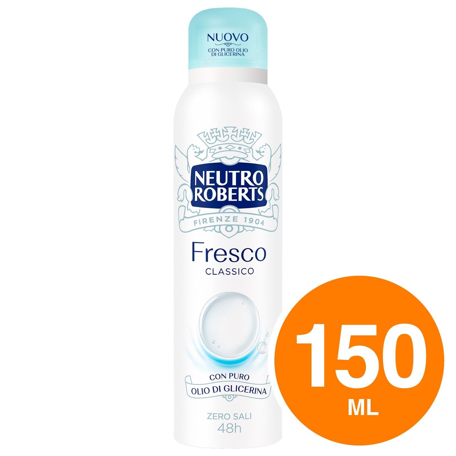 Neutro Roberts Deodorante Fresco Classico Spray 0% Sali No Macchie 48h 150ml