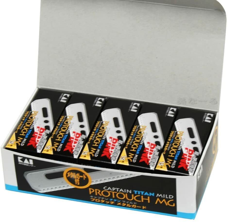 KAI CAPITANO TITAN MILD PROTOUCH MG 15 Lame X 10 Confezioni Giappone Nuovo