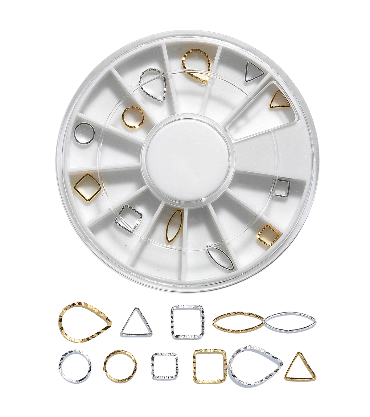 PEGGY SAGE Contenitore Girevole 149917 Decori Or E Argento Per Unghie