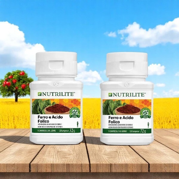 2 X Ferro acido folico Plus Nutrilite  CONFEZIONE DA 120 CAPSULE- SPED. COMPRESA