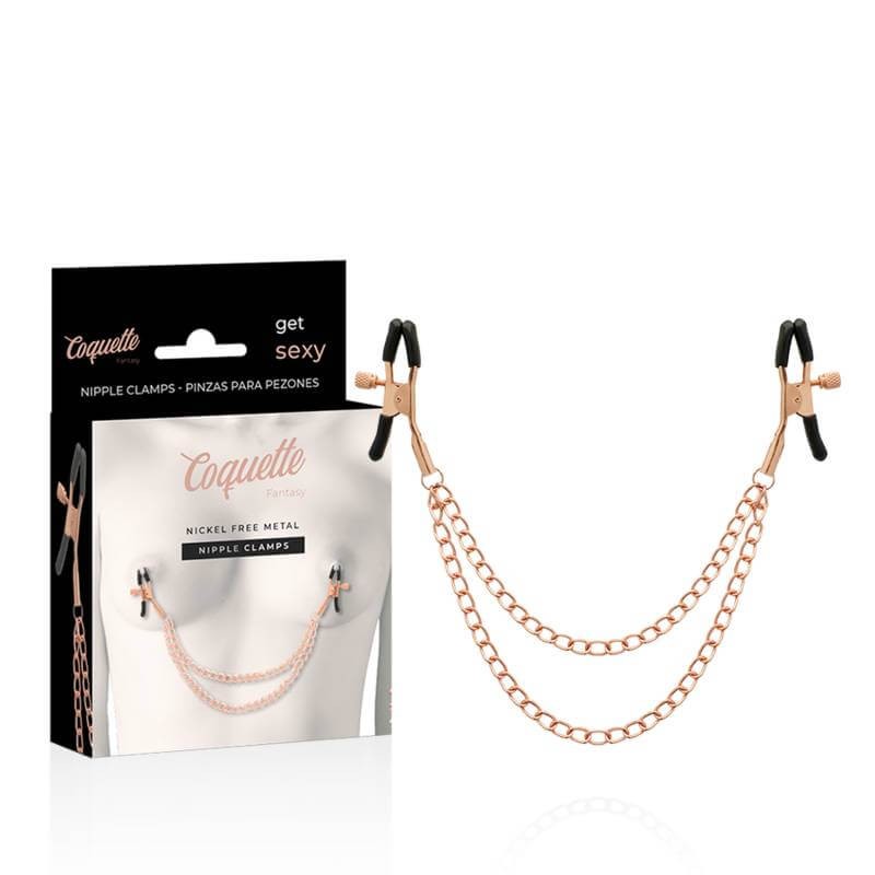 Coquette Chic Desire - Pinze Regolabili per Capezzoli con Catena Dorata