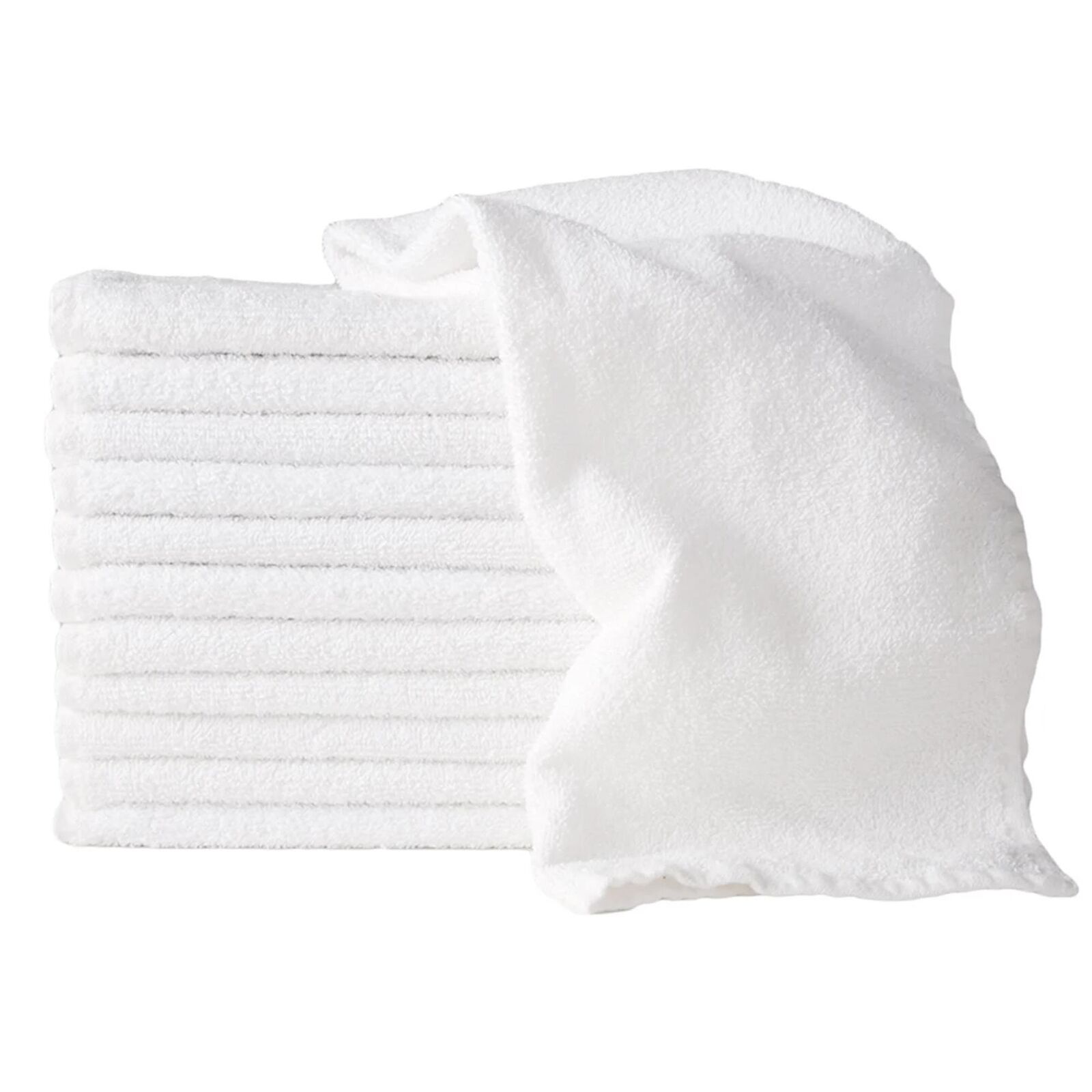 KIT 12 ASCIUGAMANI IN SPUGNA TERRY TEKNO BIANCO 50X90 COTONE ALTA ASSORBENZA