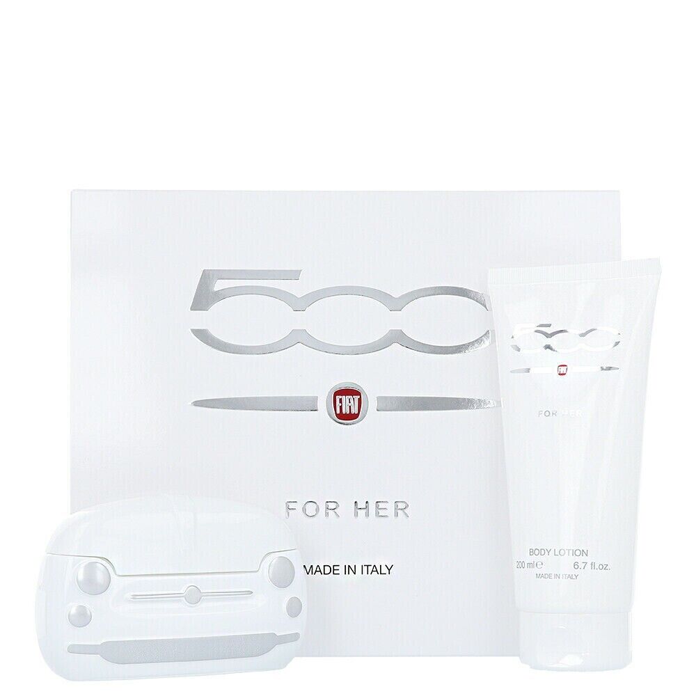 Fiat 500 Eau de Toilette ml 50 + Body Lotion  200 ML  For Her Bianco