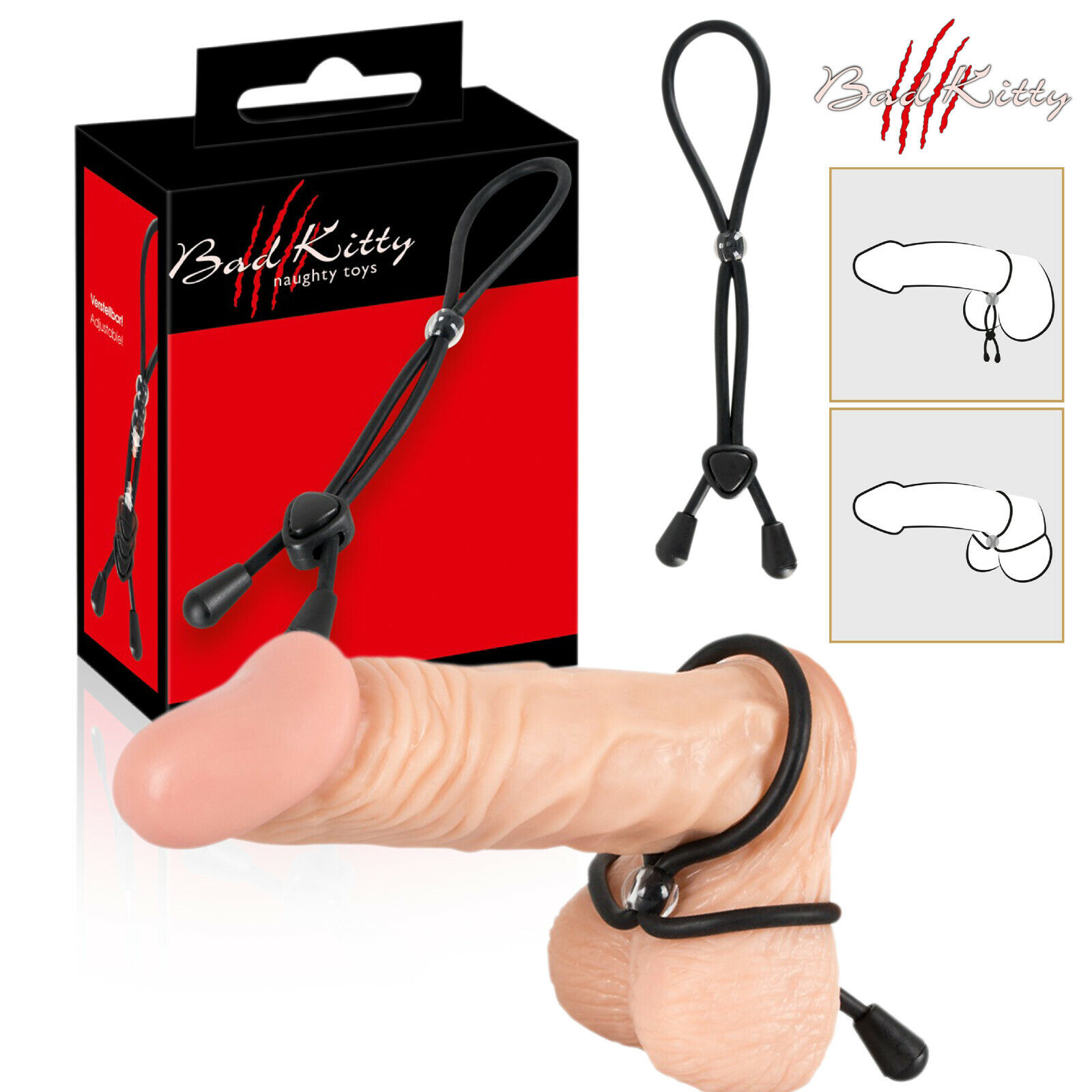 Bad Kitty Doppio Lazo per Pene e Testicoli Cock & Ball Loop Men Erection Support
