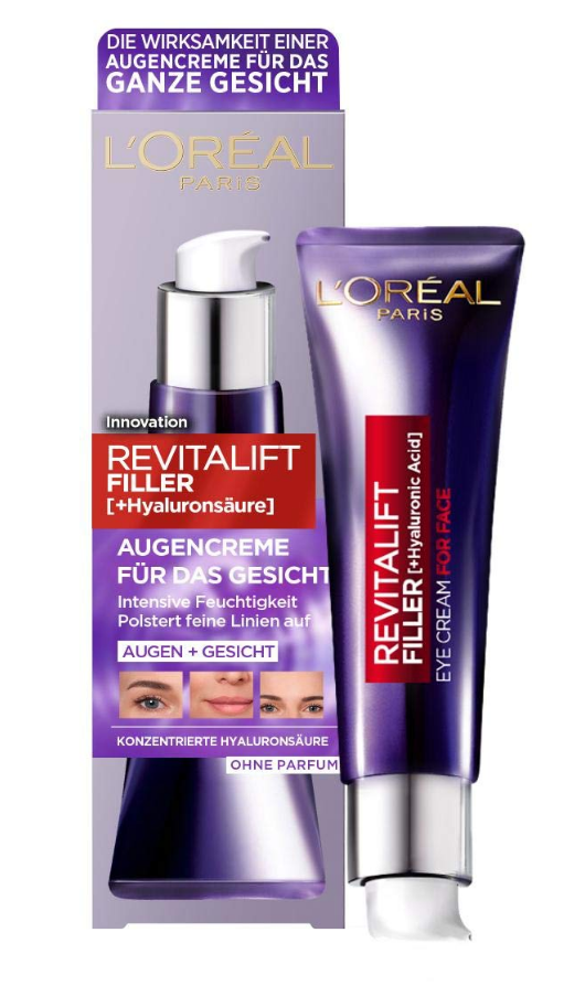 L'Parigi Revitalift Filler Acido Ialuronico Occhio Crema Per Viso 30ml, Nuovo