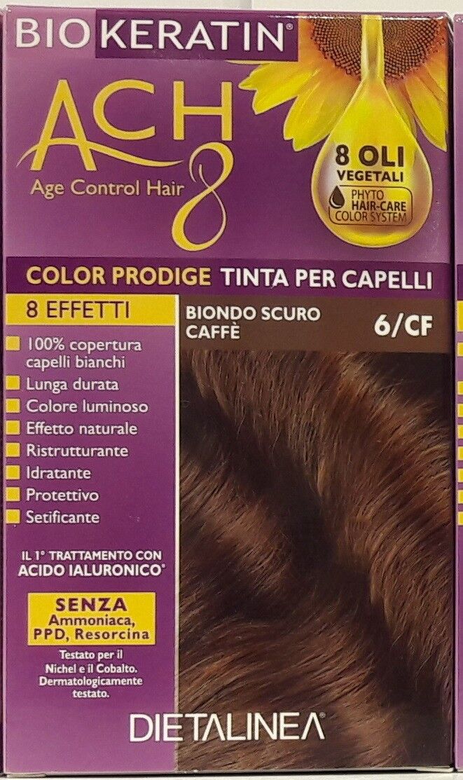 BIOKERATIN ACH8 TINTA PERMANENTE PER CAPELLI 6/CF BIONDOSCUROCAFFE' NO AMMONIACA