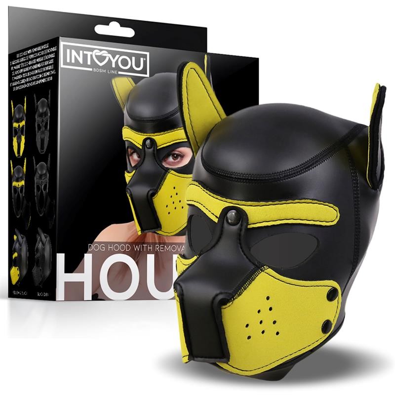 Hound Neoprene Dog Hound Removable Muzzle BlackYellow One Size
