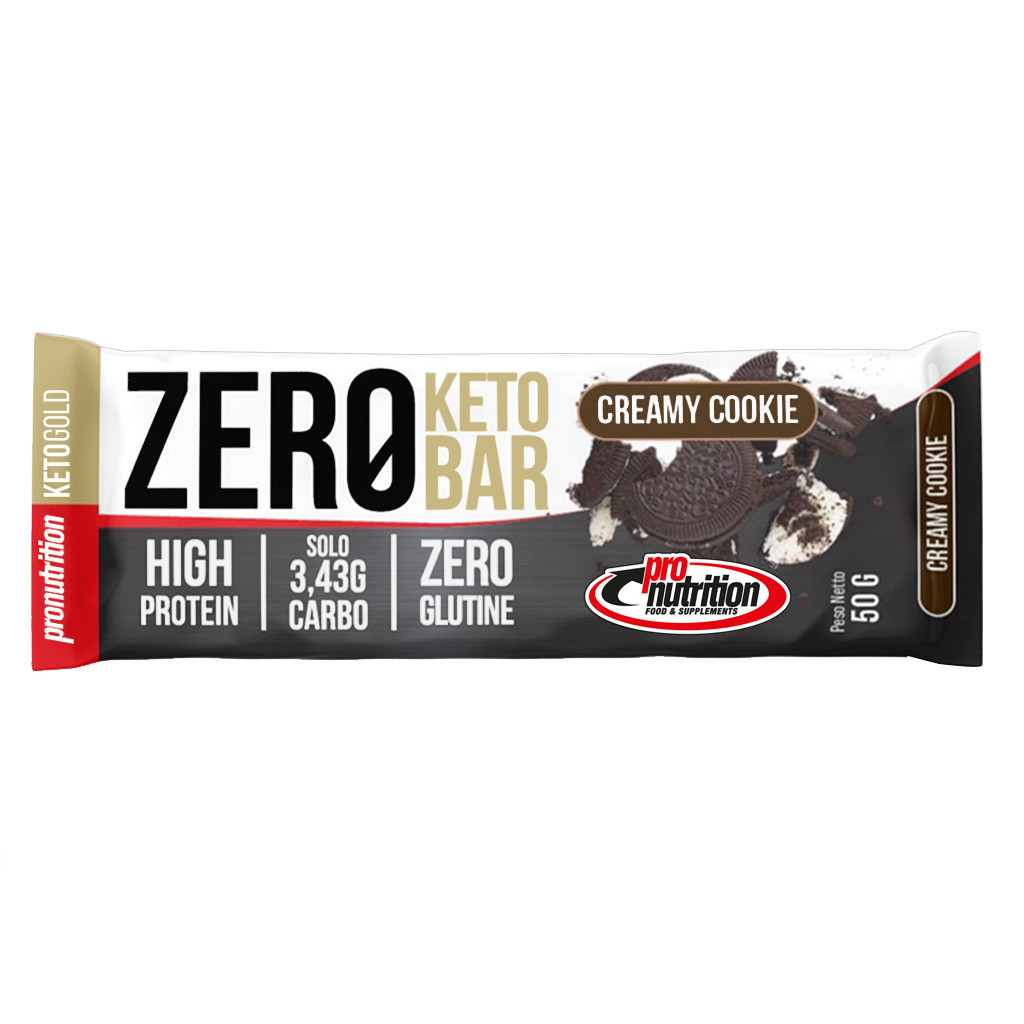 PRO NUTRITION ZERO KETO BAR 50 GR Creamy Cookie