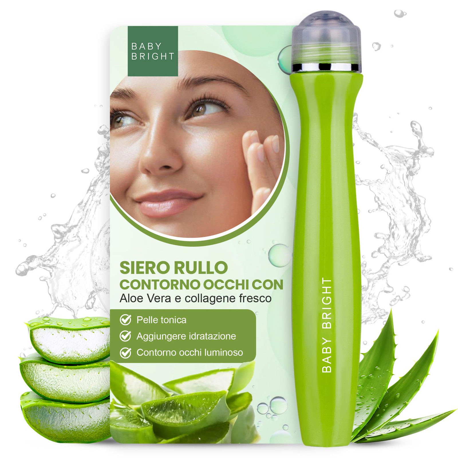 Baby Bright Advanced Siero Occhi - Idratante Roll On Occhi Serum, Rullo (s6W)