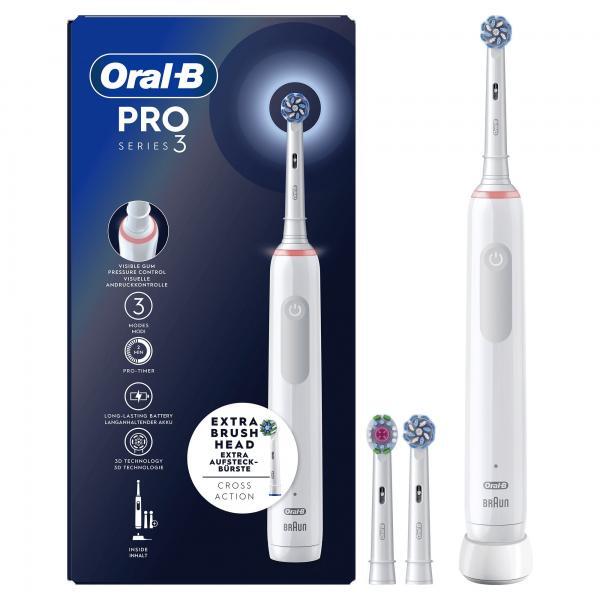 Spazzolino Elettrico OraL-B Pro 3 - 80719288 - Bianco - Senza Filo