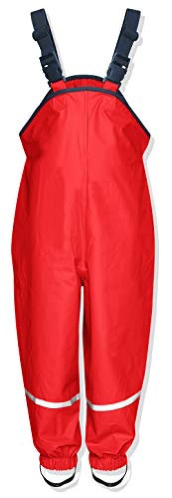 (TG. 74) Playshoes - Regen-Latzhose, Salopette per bambini,  manica lunga, Rosso