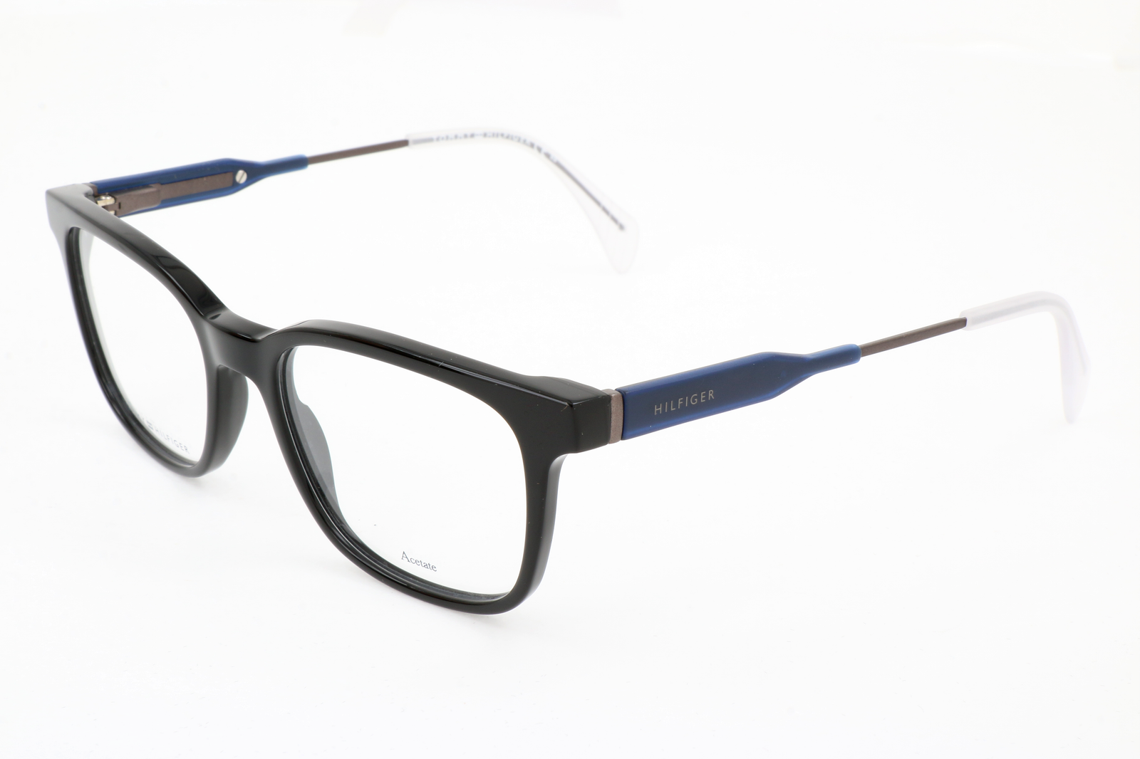 Occhiali da Vista Tommy Hilfiger TH1351 BLACK MATT RUTHENIUM BLUE 50/18/ Uomo