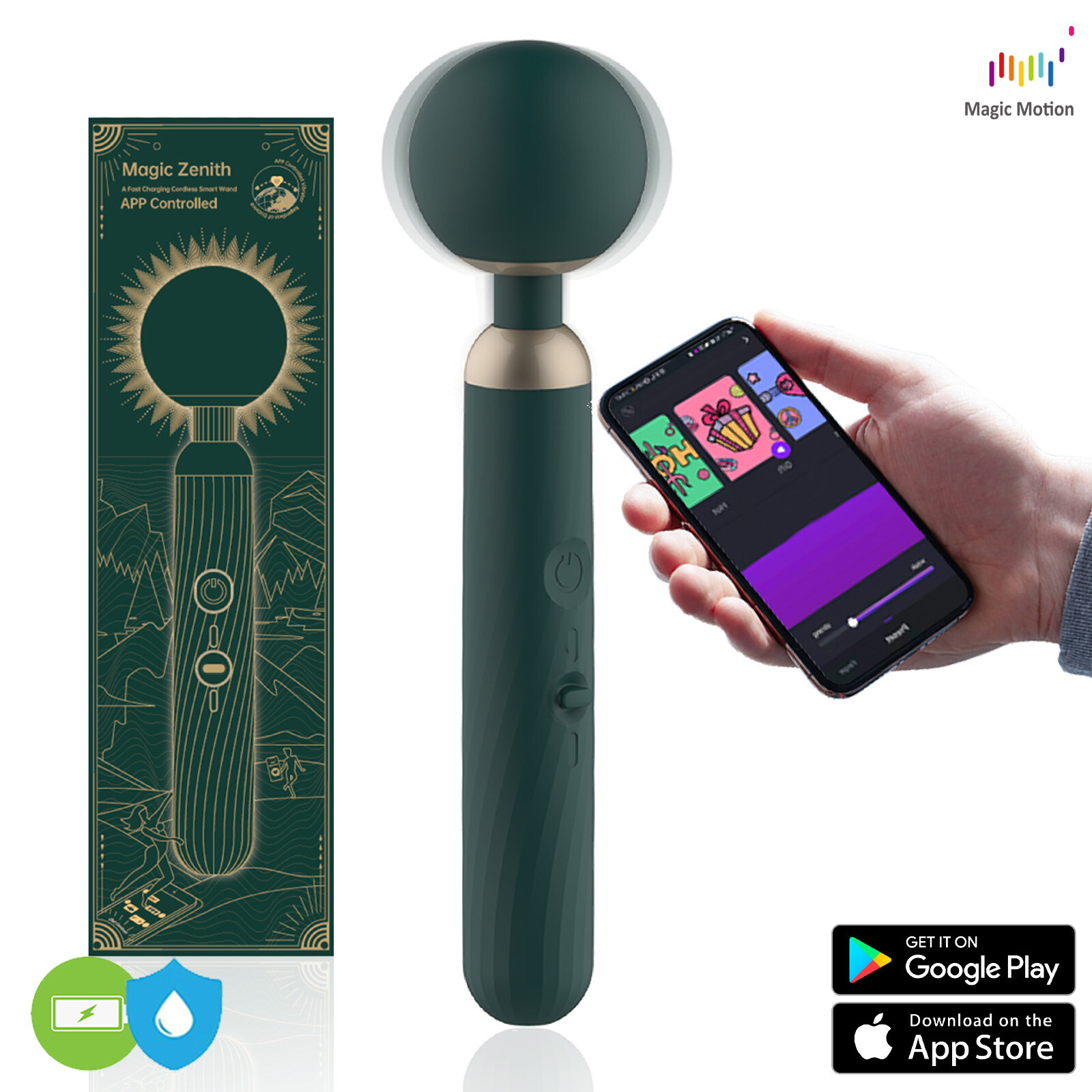 Magic Motion Magic Zenith - Cordless Smart Wand Vibrator App Controlled