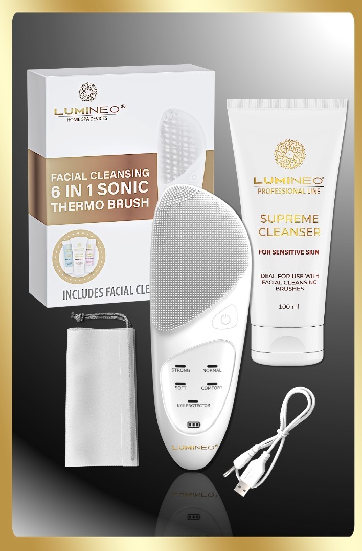 LUMINEO SONIC pearl face brush + gel per pelli sensibili