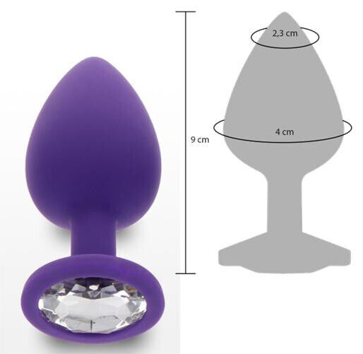 Plug anale maxi in silicone con  pietra dilatatore big indossabile dildo liscio