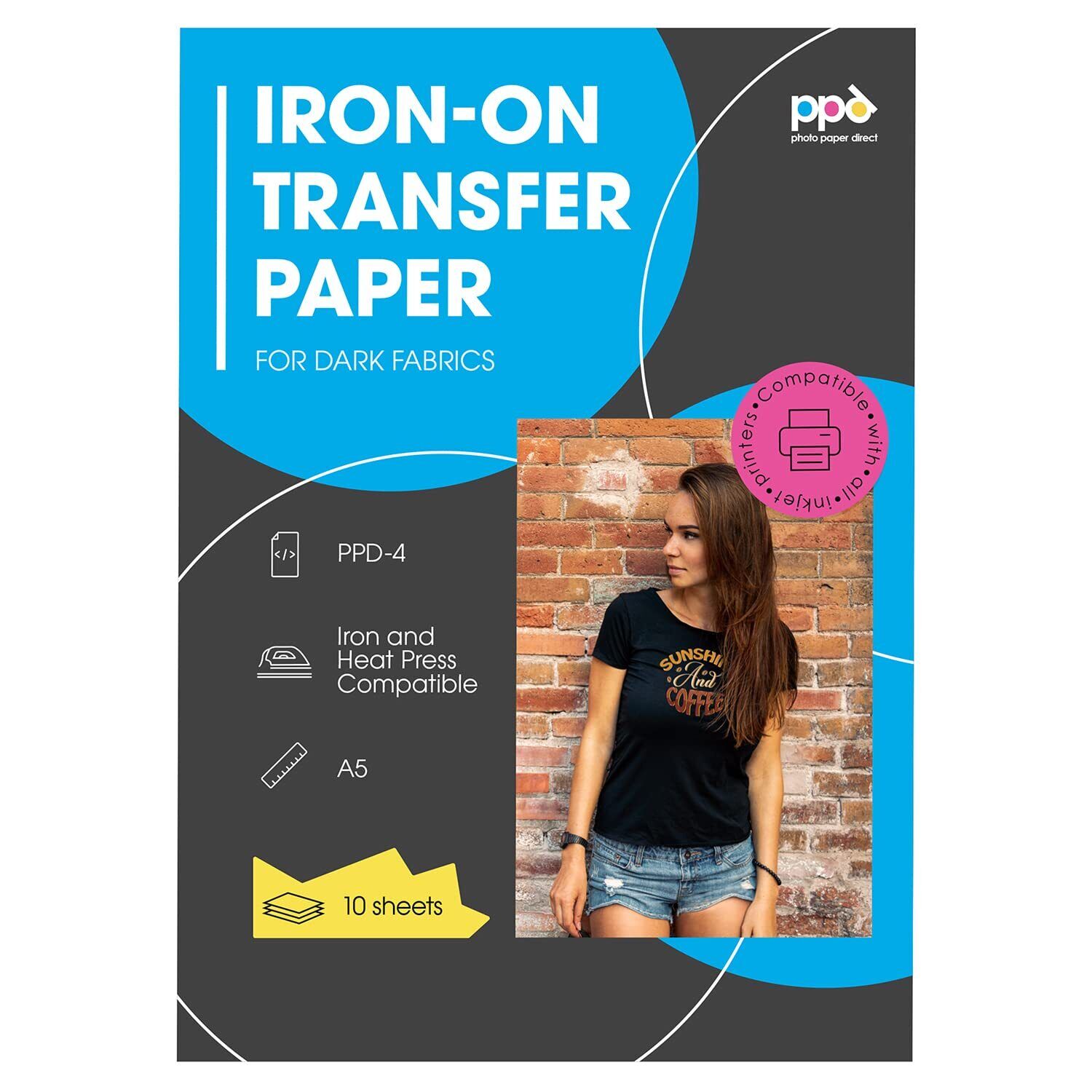 Photo Paper Direct PPD A5 10 Fogli di Carta Trasferibile Termoadesiva Premium...