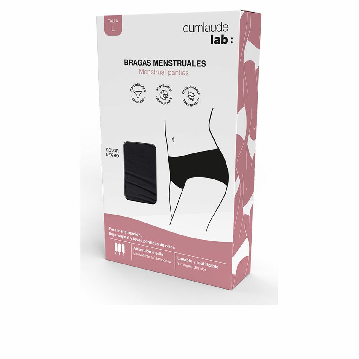 Olio Idratante Cumlaude Lab CUMLAUDE LAB BRAGAS MENSTRUALES Nero L 1 Unità [P