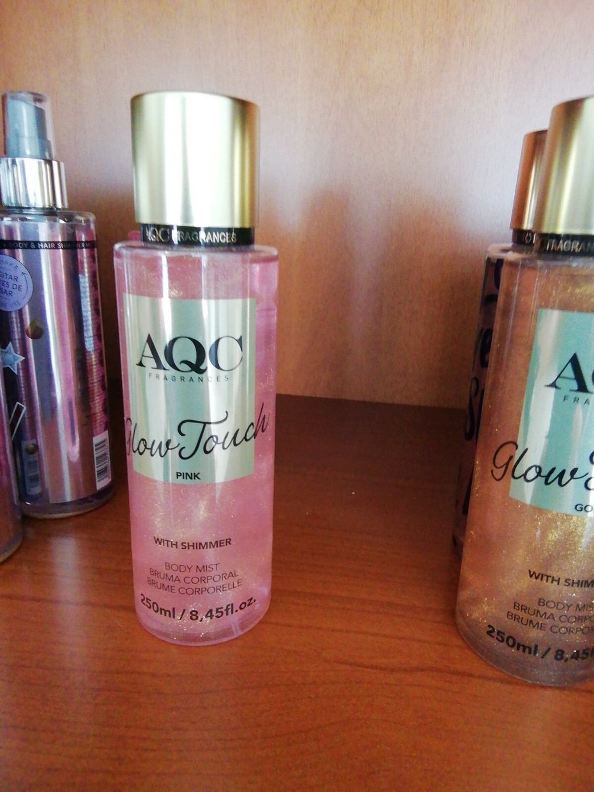 AQC Fragrances Glow Touch Pink Body Mist Spray Scintillante 250 ml