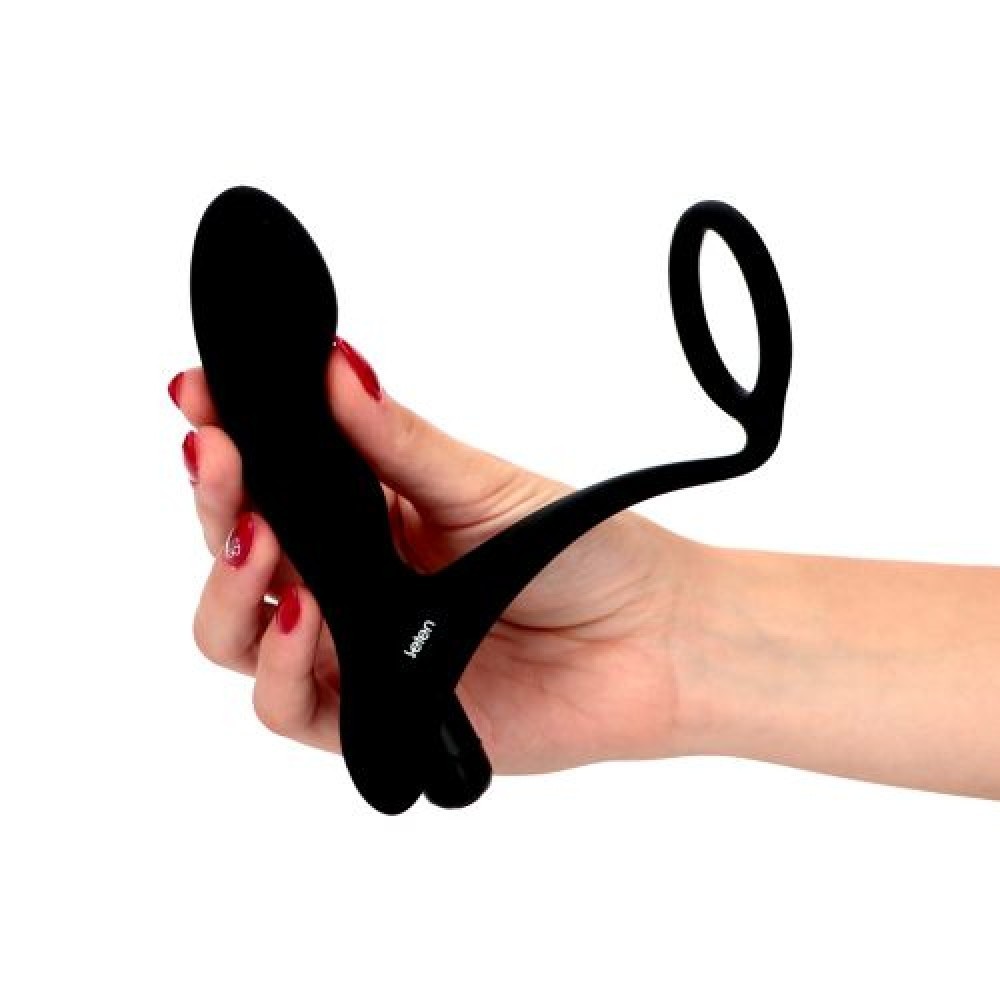 Fallo dildo Anale Vibrante con Anello Fallico in Silicone Ipoallergenico