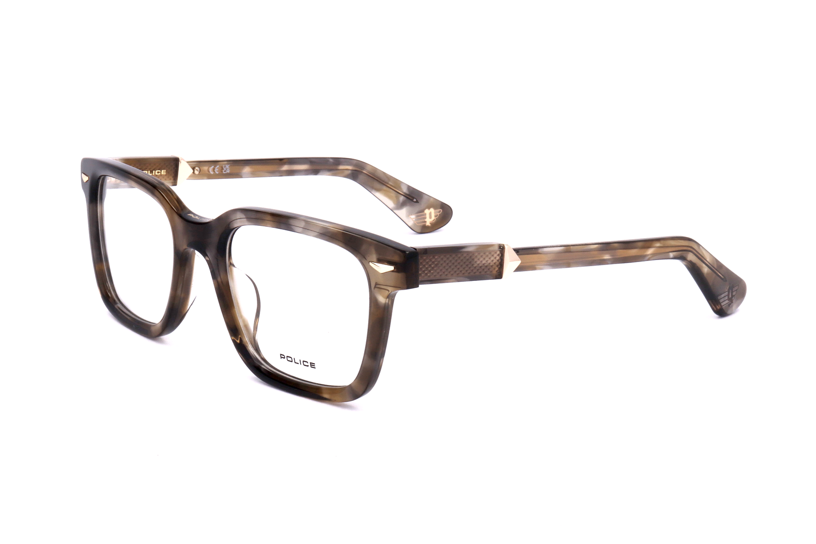 Occhiali da Vista Police VPLG80 GREY GREEN YELLOW KAKI HAVANA 51/21/145 Uomo