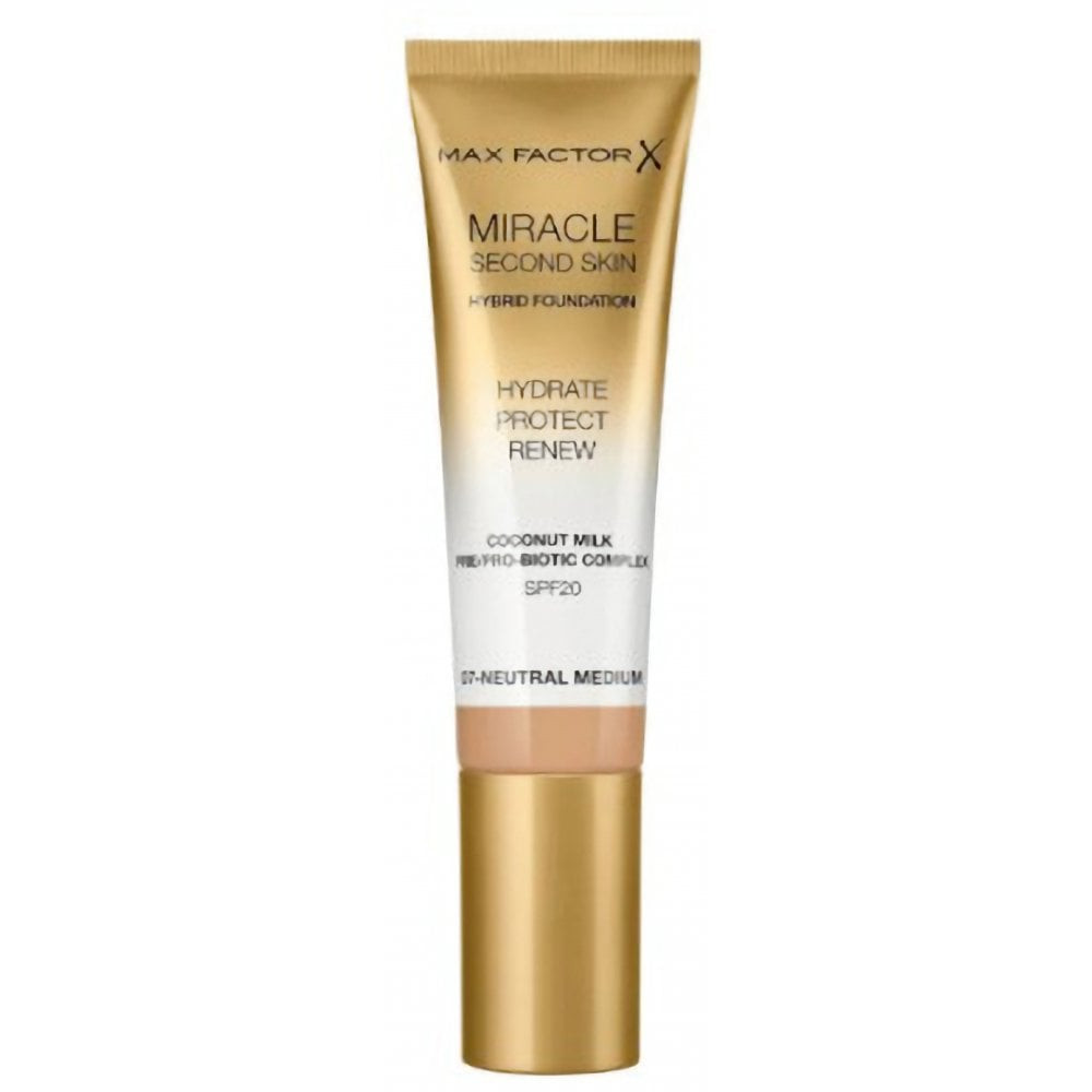 Max Factor Miracle Second Skin Hybrid Fondotinta - 07 Neutral Medium