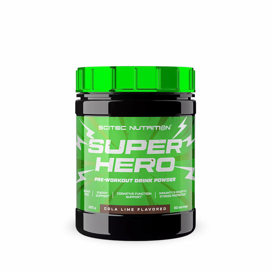 Scitec Nutrition SUPER HERO pre-workout Citrullina Arginina b-ala 285g COLA LIME
