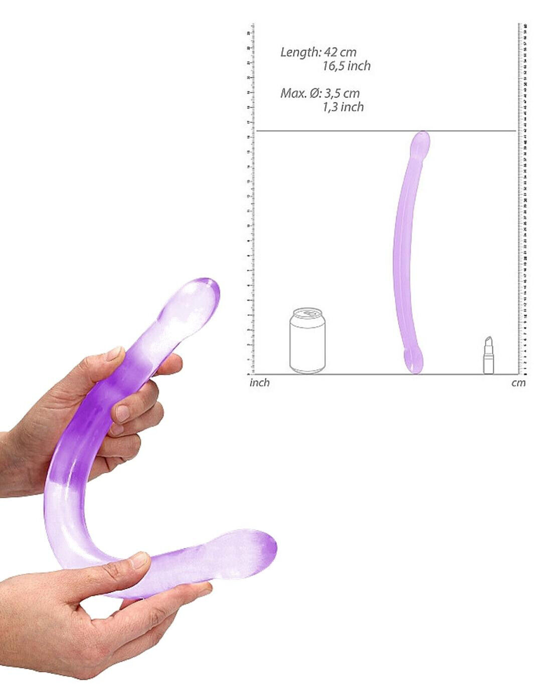 Dildo vaginale anale big fallo trasparente liscio per doppia penetrazione maxi