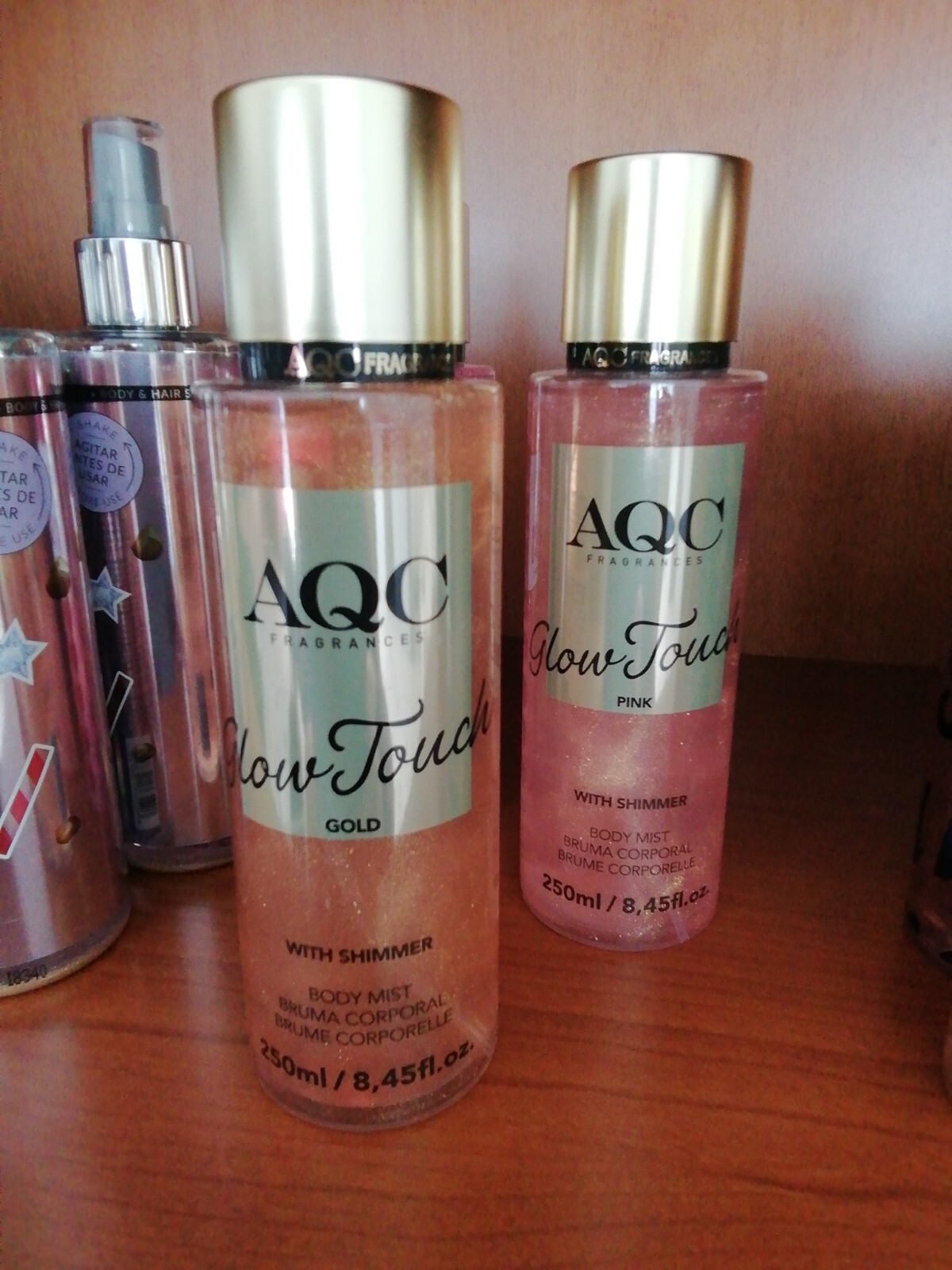 AQC Fragrances Glow Touch Gold Body Mist Spray Scintillante 250 ml