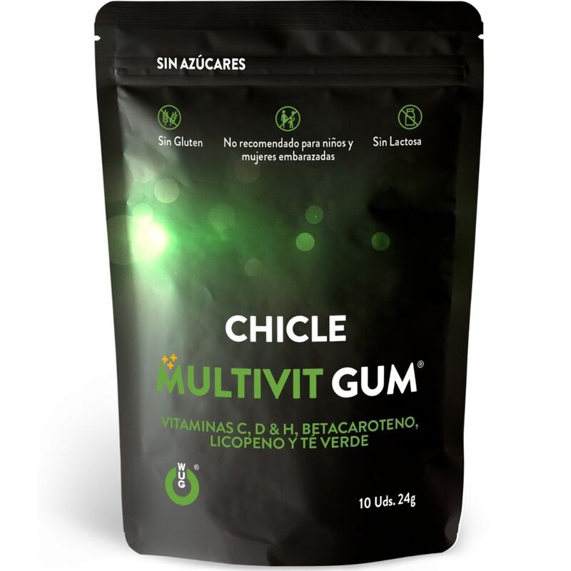 WUG GUM - MULTIVIT VITAMIN C, H, D, BETA-CAROTENE, LYCOPENE AND GREEN TEA 10...