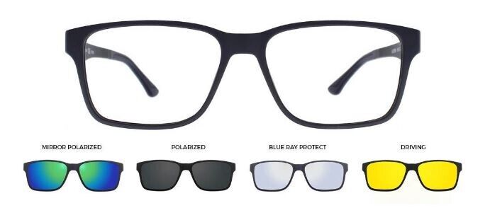 Occhiale da Vista / Eyeglasses ULTEM U-225 54-16 C04M 4 Clip Sole/Luce Blu/Guida