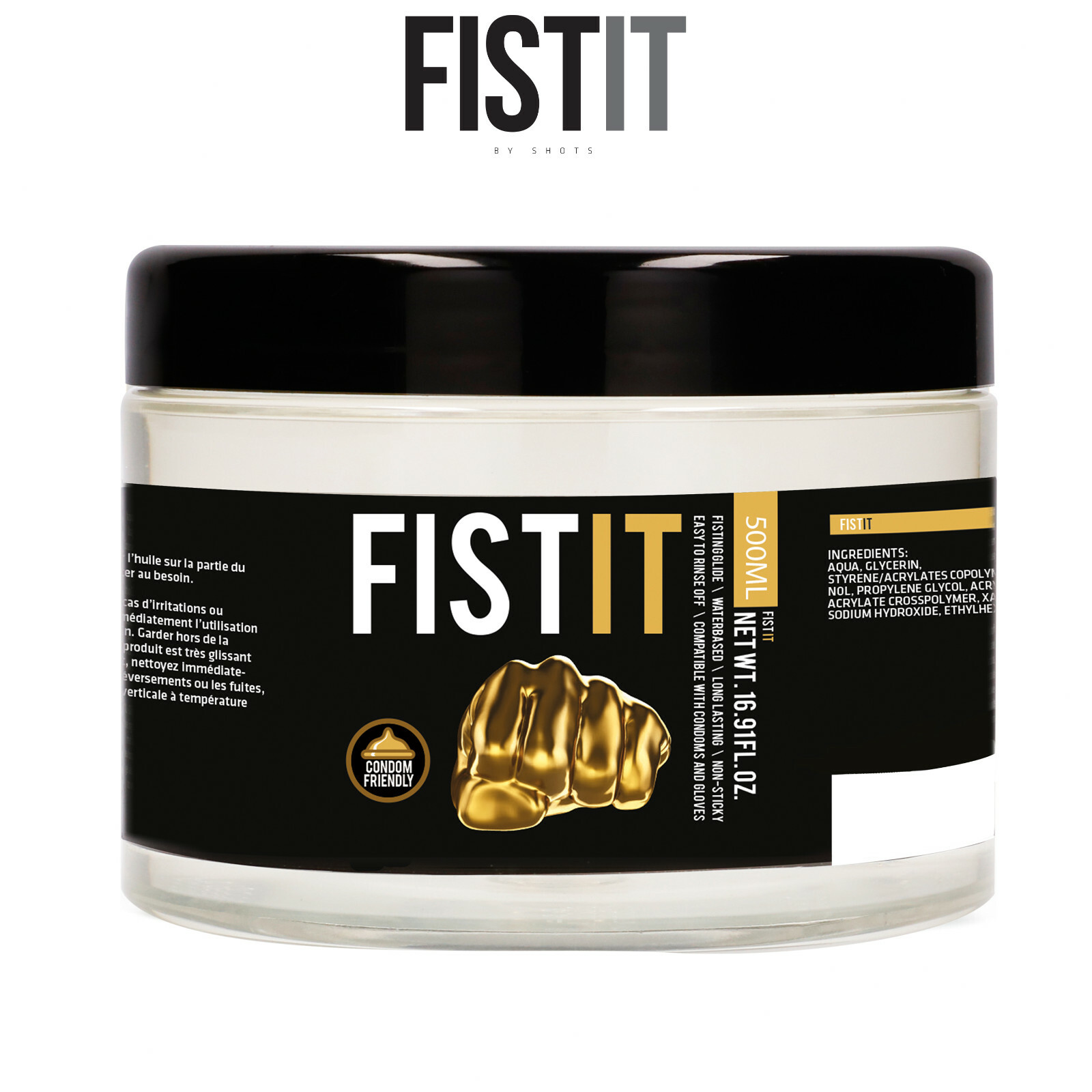 Shots Fist It Lubricant 500ml Water Based Lubrificante a Base d'Acqua Latex Safe