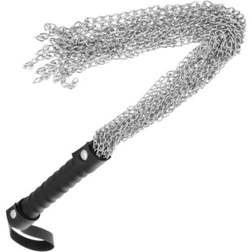 Accessorio per giochi erotici fetish sadomaso frustino con catenelle in metallo