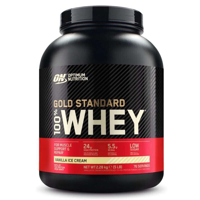 Optimum Nutrition Gold Standard 100% Whey Protein, gelato alla vaniglia, 2280 g