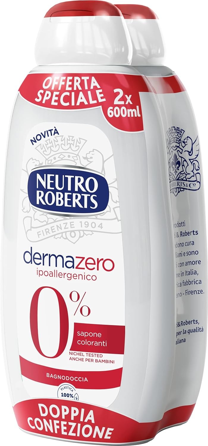 NEUTRO ROBERTS BAGNOSCHIUMA DERMAZERO IPOALLERGENICO 2X600ML BAMBINI