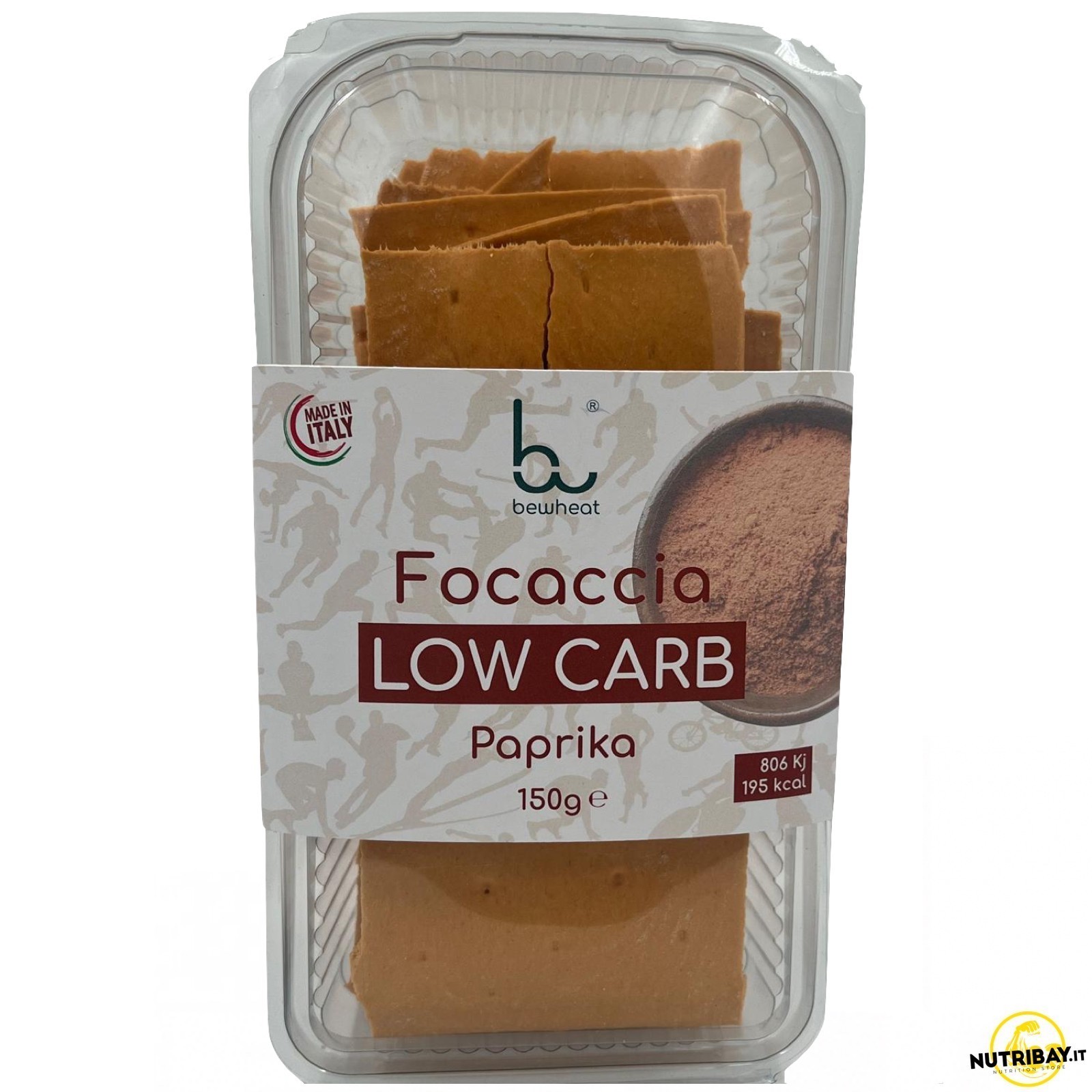 Bewheat Focaccia Low Carb Paprika - 150 gr Focaccia proteica keto