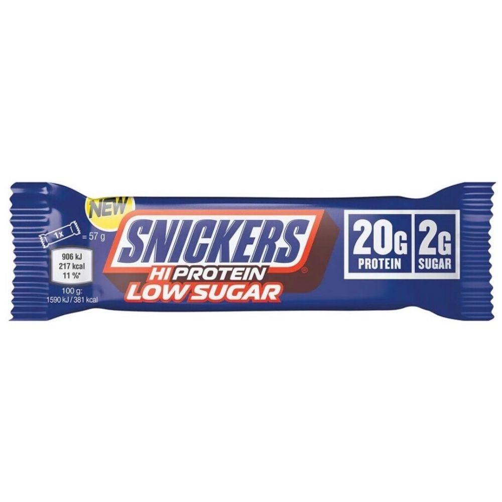 Snickers Hi-Protein, cioccolato, caramello e burro di arachidi, 57 g