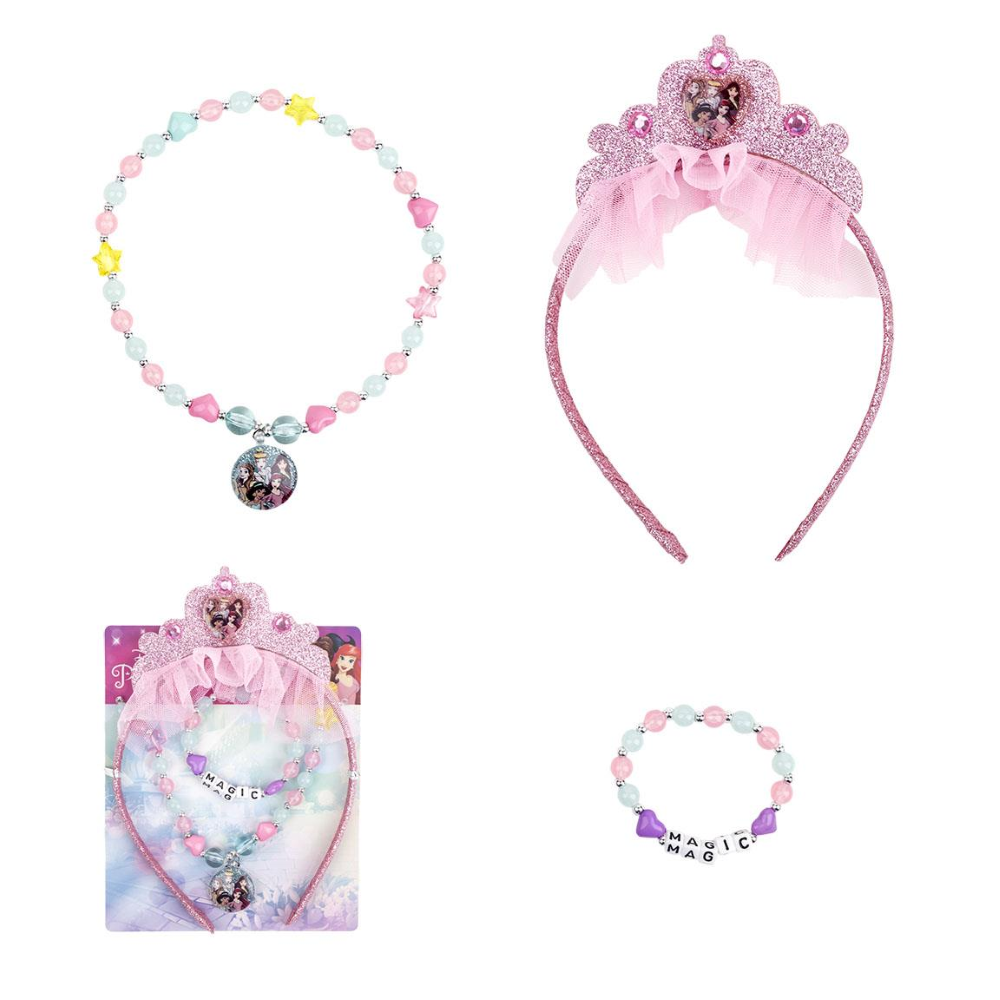 SET ACCESSORI PRINCIPESSE DISNEY BRACCIALE COLLANA CERCHIETTO CON DIADEMA - 2220