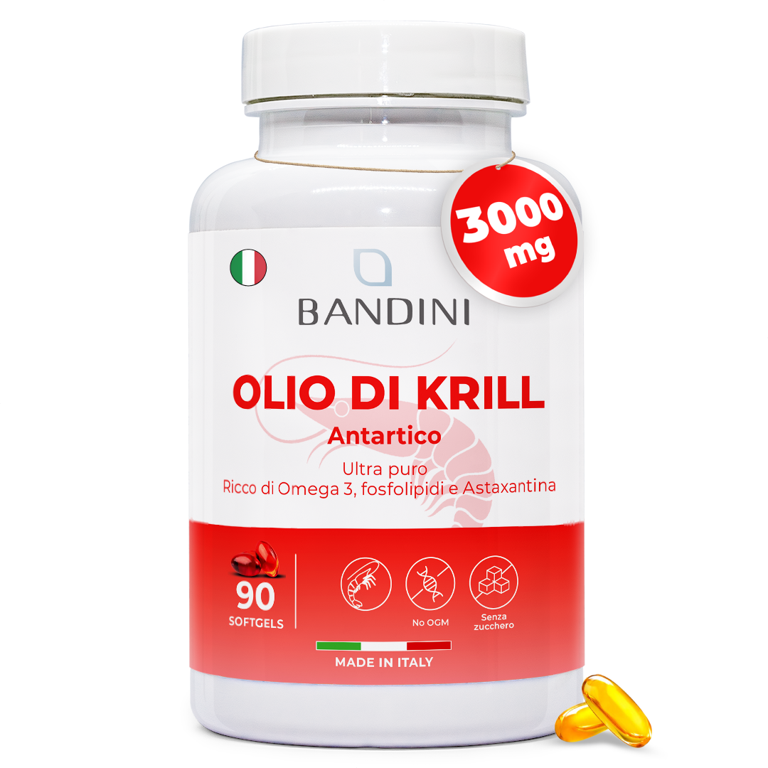 Bandini® Olio di Krill 3000mg - Krill oil puro antartico | 90 Capsule molli