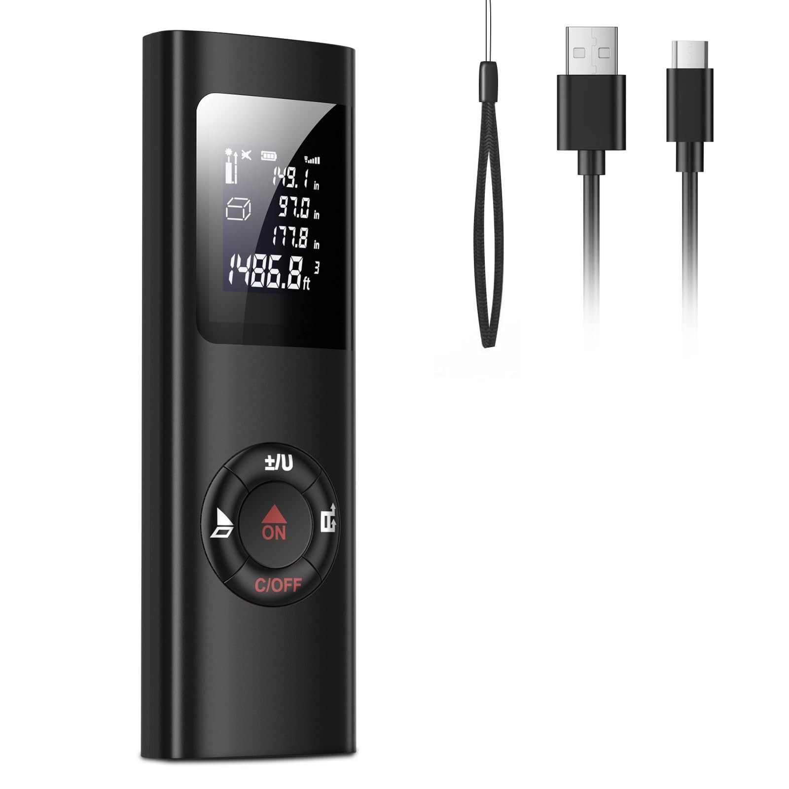 Metro Lser 60m/196ft, IPSXP Misuratore Digitale Portatile con Retroilluminazione