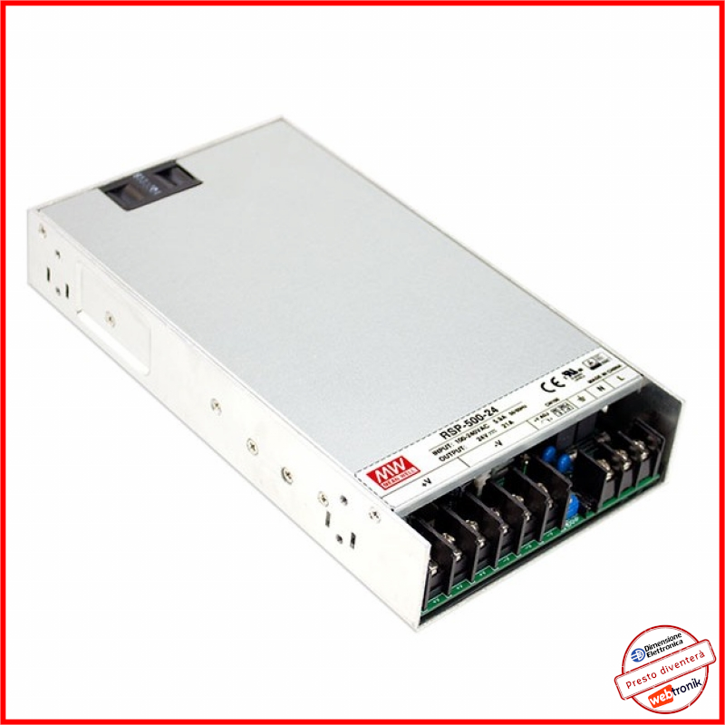 Alimentatore 24v Mean Well RSP-500-24 Trasformatore Striscia Led Power Supply