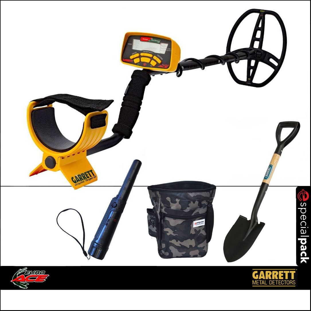 METAL DETECTOR EURO ACE 350 GARRETT PINPOINTER EMPOTEC PALA MARSUPIO