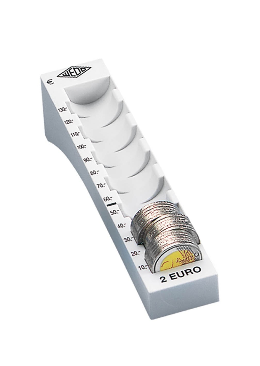Wedo 160720037 Coin Groove (2 Euro, Plastic for 65 Coins with Markings 18 x 4.5