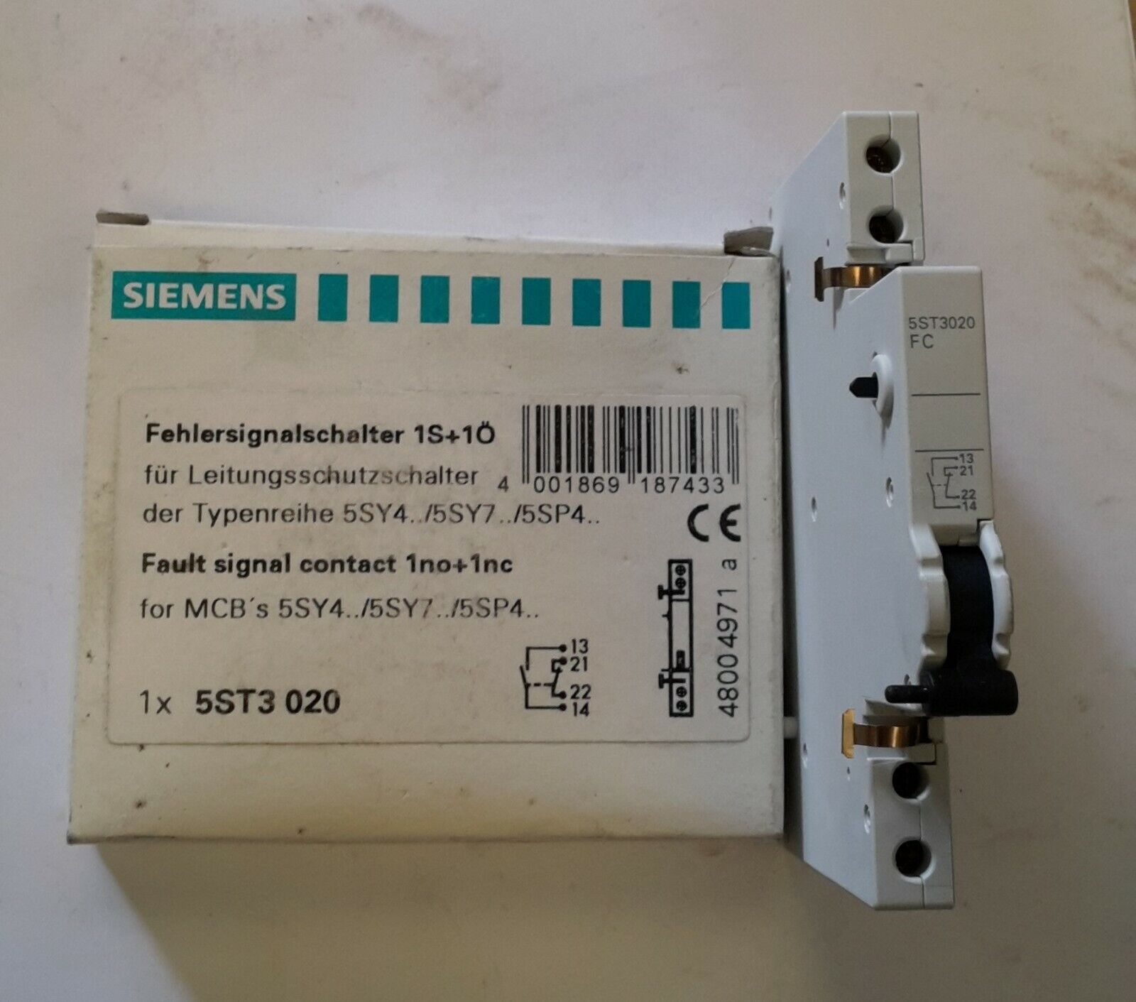 Siemens - Contatto segnale guasto 1NA+1NC - 5ST3 020