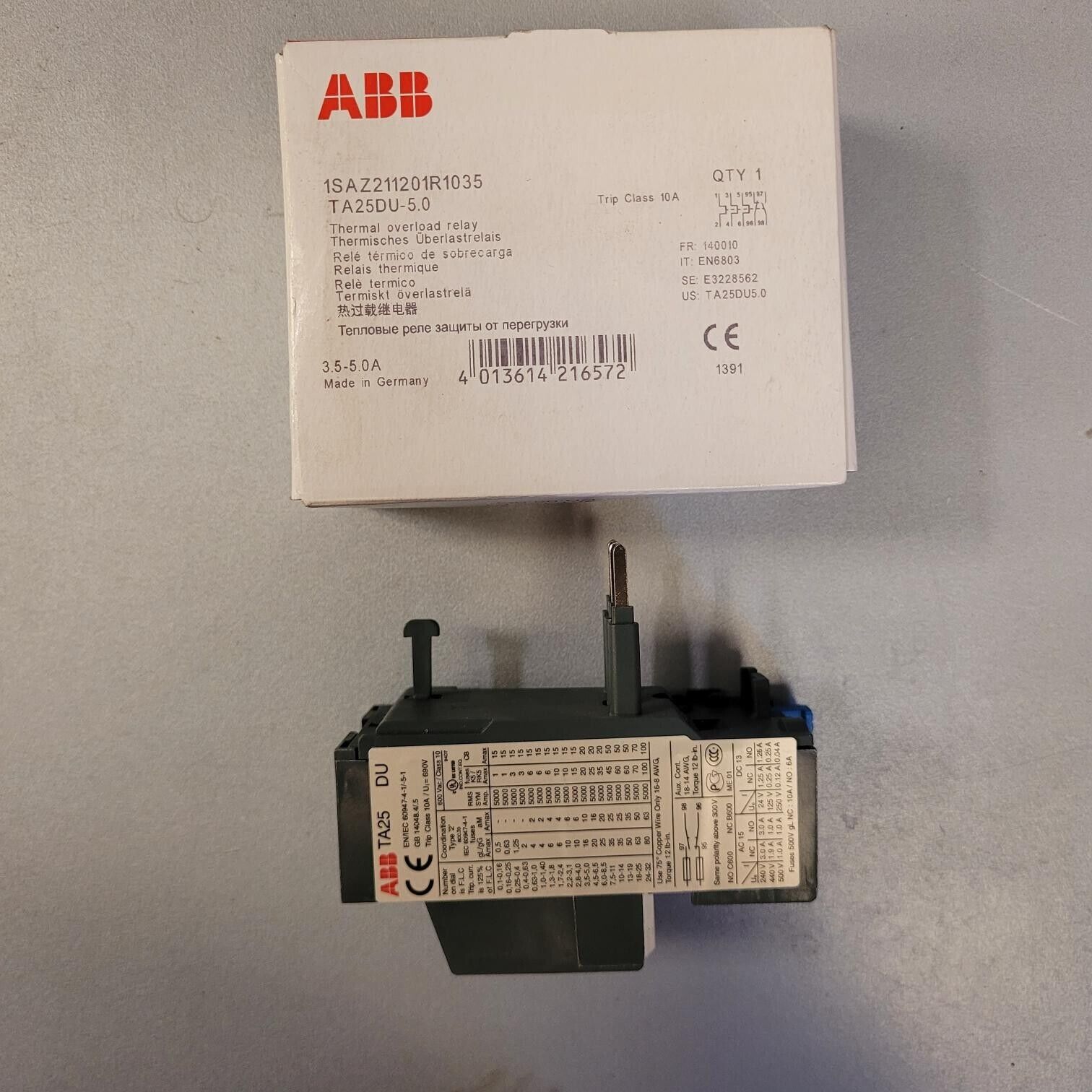 ABB - 1SAZ211201R1035 - RELE’ TERMICO - OVERLOAD RELAY