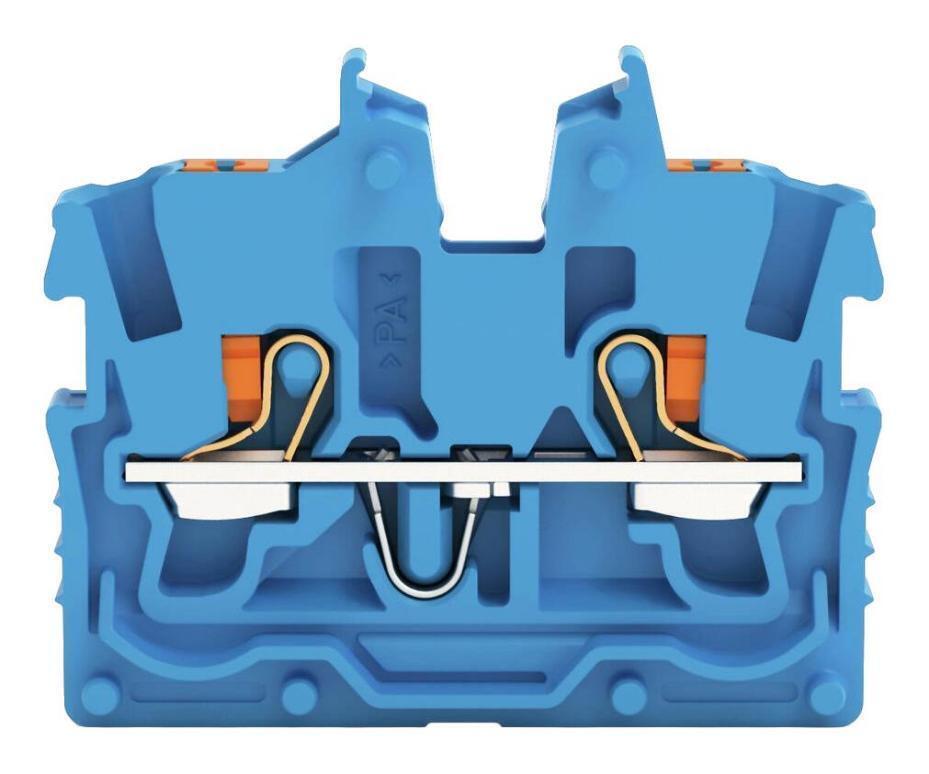 2 Conduttori Miniatura Attraverso Terminale Blocco Pulsante 500V 13.5A Blu