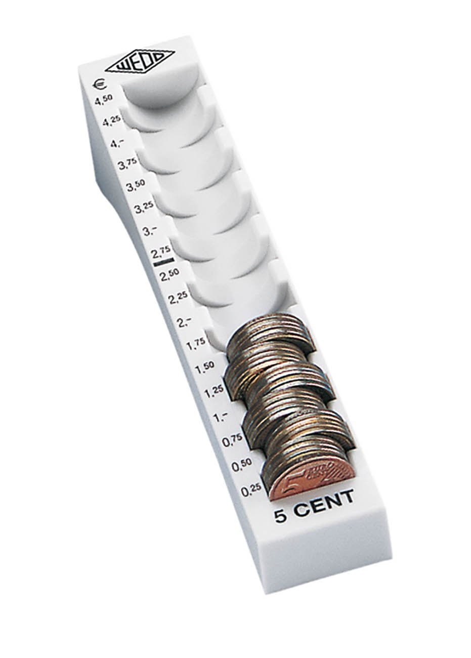 Wedo 160700537 Münzrille 0.05 Euro 5 Cent Plastic for 90 Coins with Tags 18 x 4.