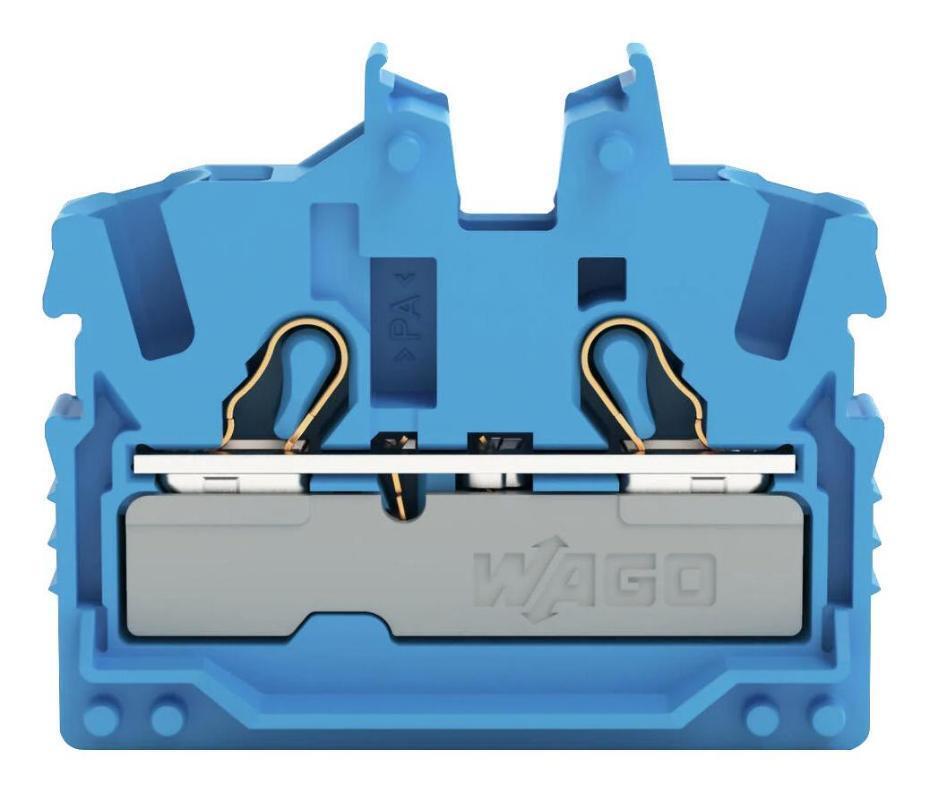 2 Miniatura Attraverso Morsettiera Con di Funzionamento Slot Push IN Gabbia Blu